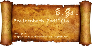 Breitenbach Zsófia névjegykártya